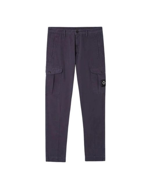 Ma Strum Blue Straight Trousers for men