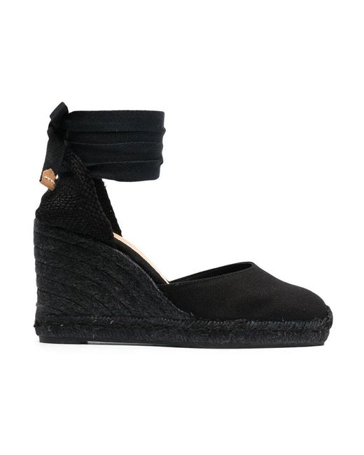 Castaner Black Schwarze keil espadrilles sandalen frauen