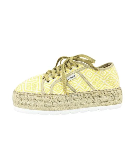 Victoria Metallic Gelber Ethnischer Plateau-Schuh Für Frauen