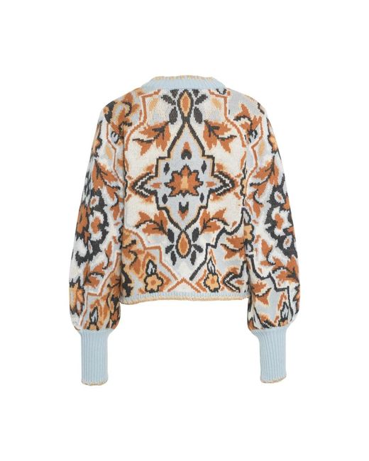 Farm Rio Round-Neck Knitwear in het White