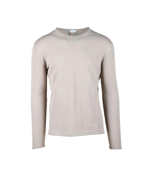 DISTRETTO12 Gray Round-Neck Knitwear for men