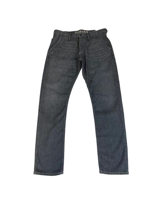 Denham Graue carrot fit jeans mit knopfleiste in Gray für Herren