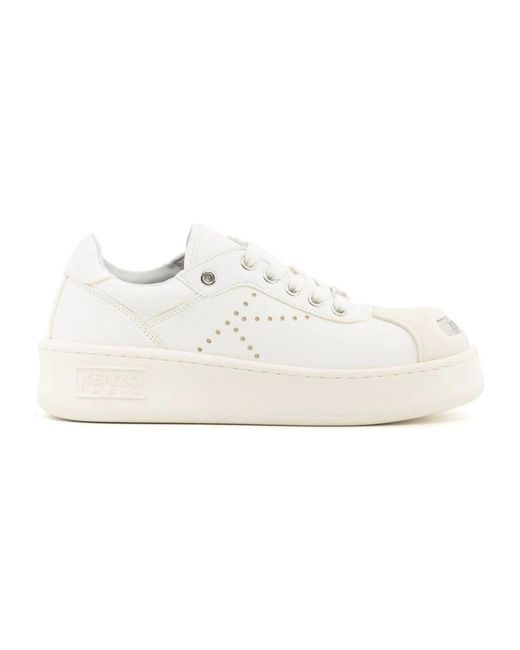 KENZO White E Leder Low-Top Sneakers