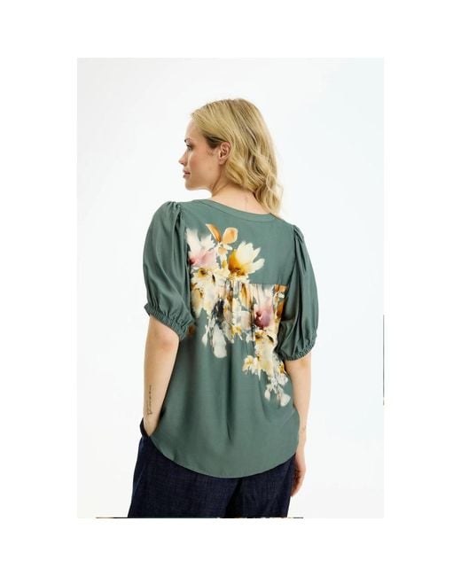 Blouses iN FRONT de color Green
