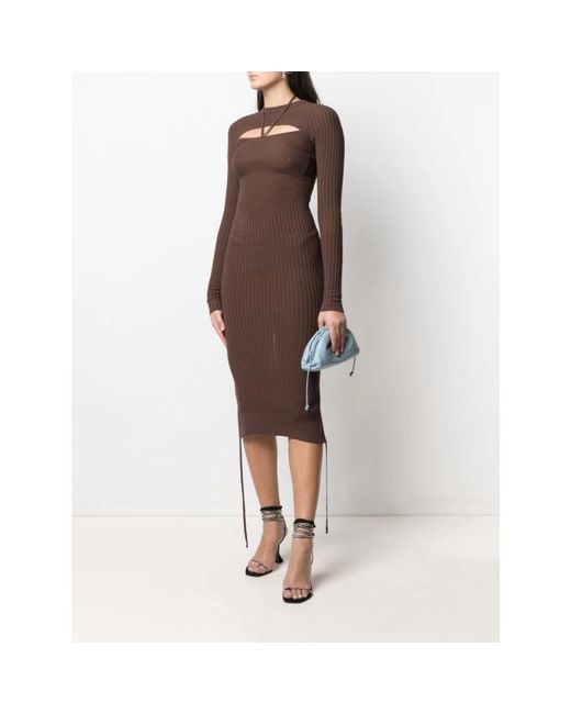 ANDREA ADAMO Brown Midi Dresses