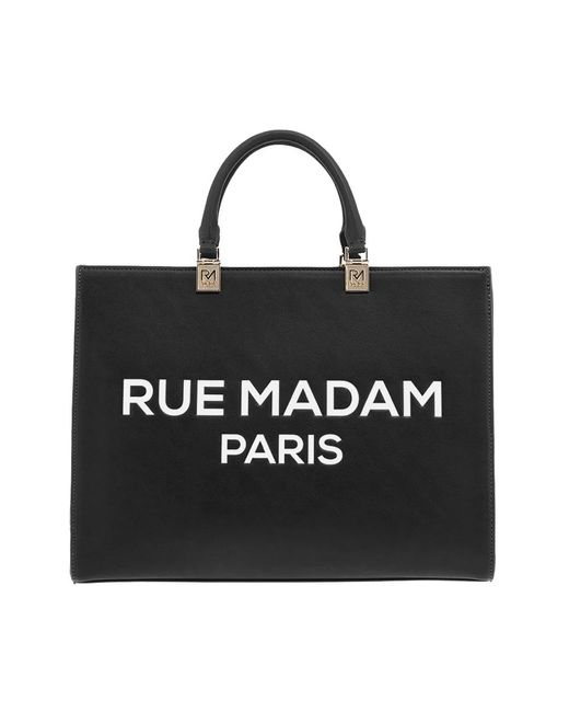 Rue Madam Black Tote Bags