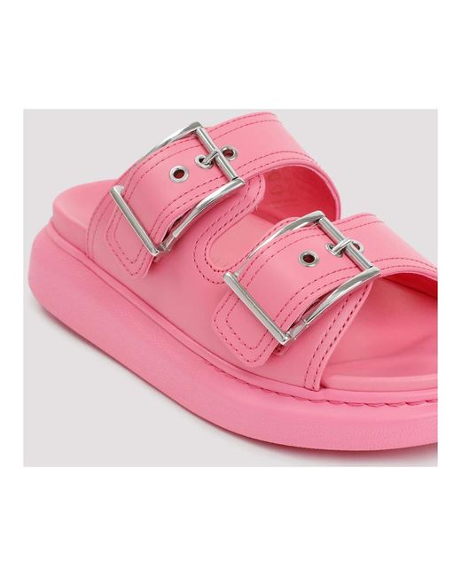 Alexander McQueen Pink Rosa silber sandalen