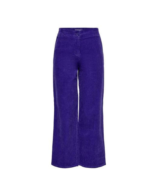 Pantalones azules lisos con cremallera ONLY de color Purple
