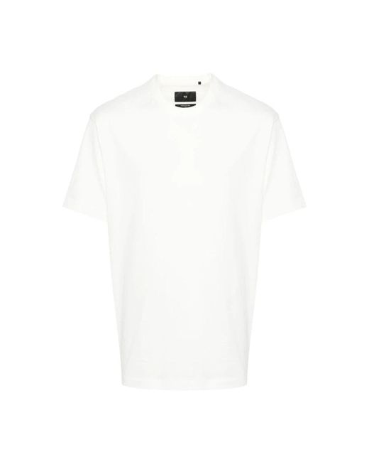 Y-3 Weiße baumwoll-t-shirts und polos in White für Herren