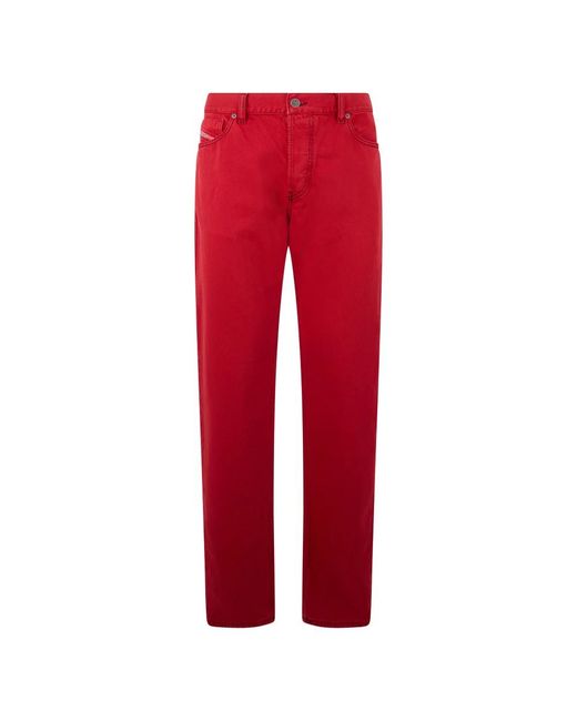 DIESEL Red Straight Jeans for men