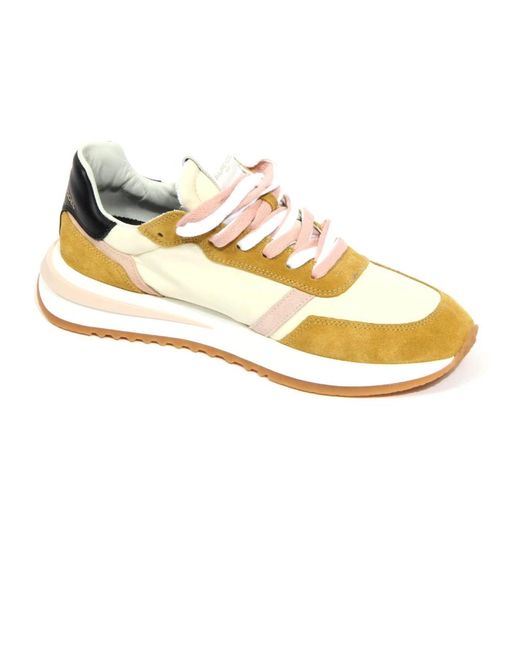 Philippe Model Schoenen ,Veelkleurig ,Leer Tropez 2.1 Lw Sneakers Mondial in het Metallic