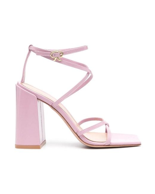 Gianvito Rossi Pink Luxurious Studded High Heel Sandals