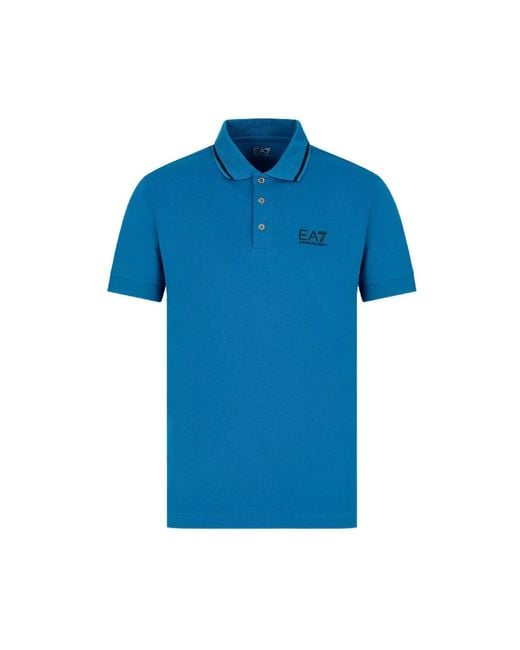 EA7 Blue Polo Shirts for men