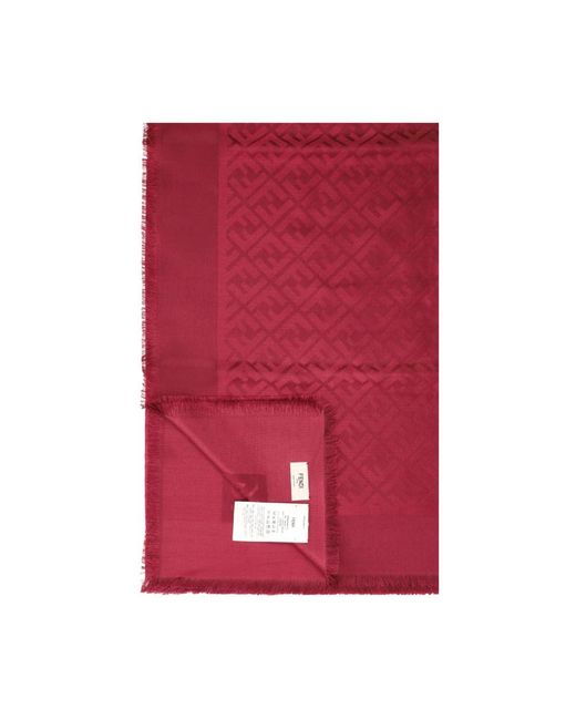 Fendi Red Silk Scarves