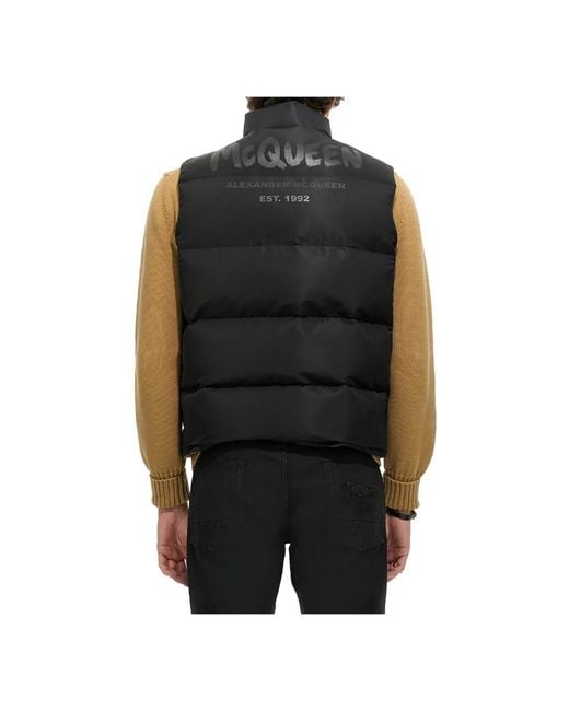 McQueen Black Waistcoats for men