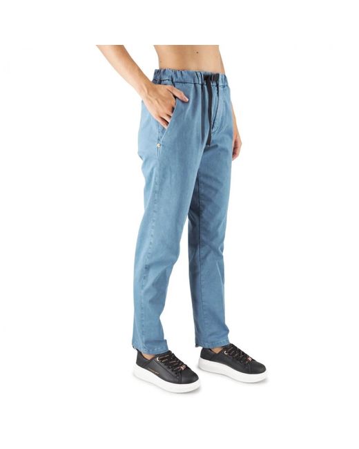 White Sand Blue Straight Trousers