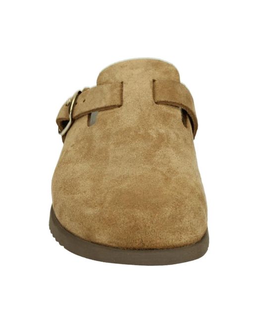 Mephisto Brown Wildleder Cognac Pantolette Sandale