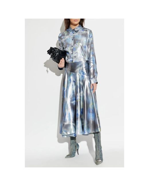 DIESEL Rokken ,Grijs ,Polyester O-Zulie-S2 Skirt in het Blue
