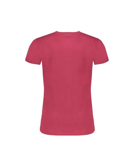 GAUDI Tops ,Rood ,Katoen Rode Katoenen Print Logo T-Shirt in het Pink voor heren