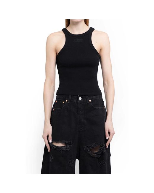 Vetements Black Sleeveless Tops