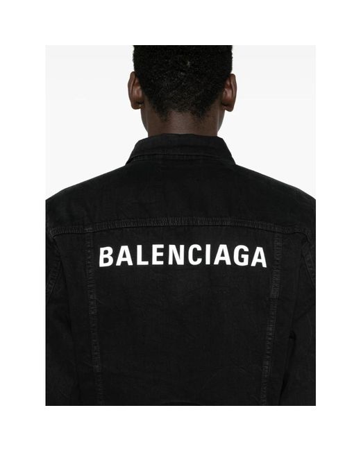 Denim Jackets Balenciaga de color Black