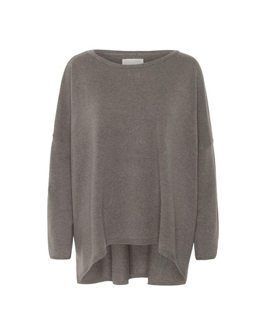 Part Two Gray Round-Neck Knitwear
