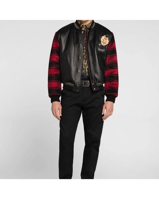 Roberto Cavalli Black Bomber Jackets for men