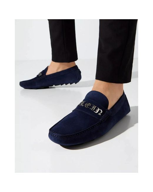 Philipp Plein Blue Loafers for men