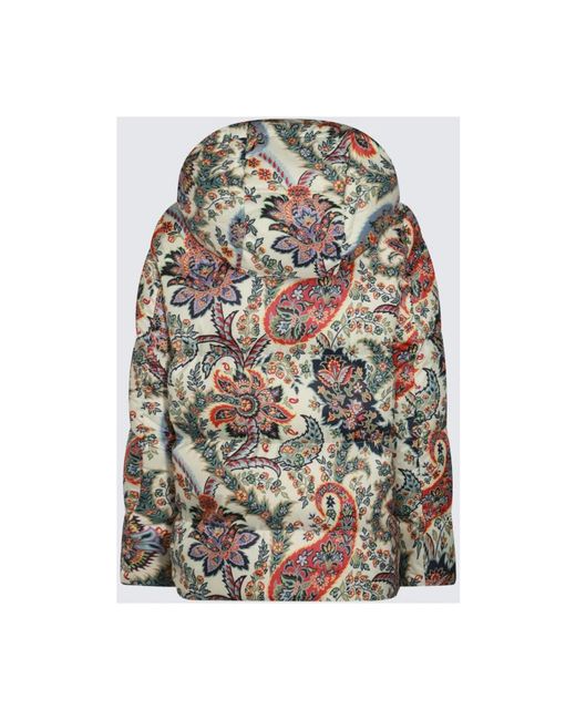 Etro Jassen ,Veelkleurig ,Polyester Down Jacket in het Gray