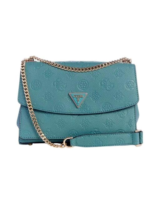 Guess Blue Konvertierbare teal crossbody tasche