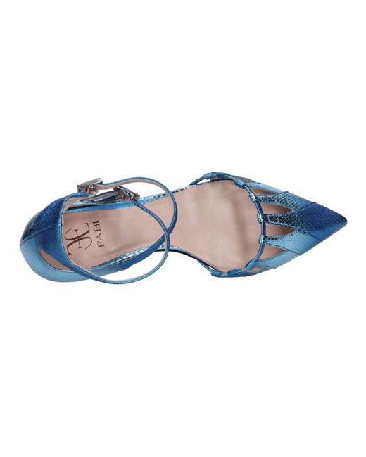 Fabi Blue Flat Sandals
