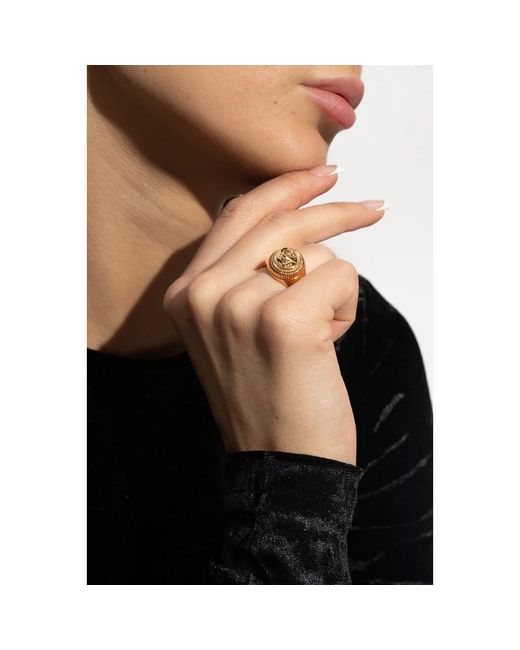 Versace Accessoires ,Geel ,Medusa Hoofdring in het Metallic