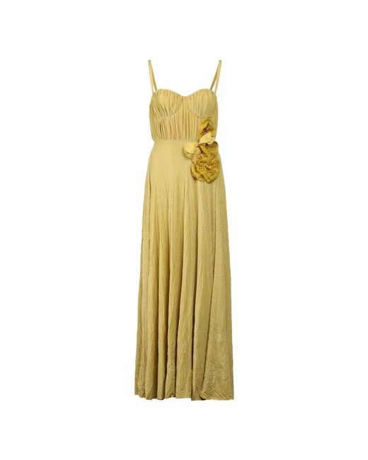 Elisabetta Franchi Metallic Blumiges Jersey-Kleid
