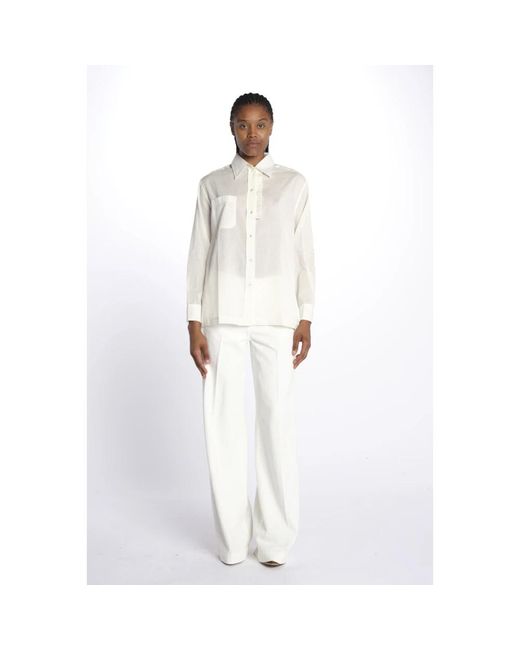 Antik Batik Camicia Angelo Con Rouches in het Natural