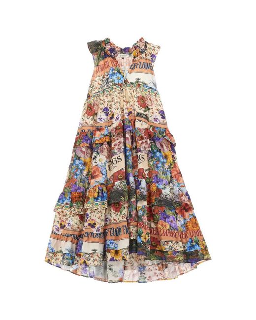 5 PROGRESS Blue 16010 Flower Lover Maxikleid