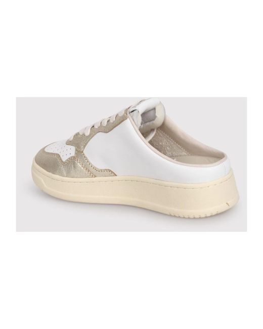 Autry White Weiße leder medalist mule low sneakers