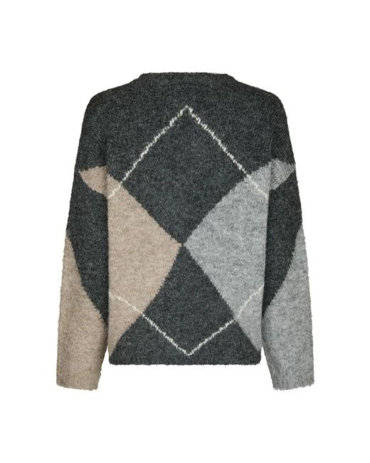 Neo Noir Gray Round-Neck Knitwear