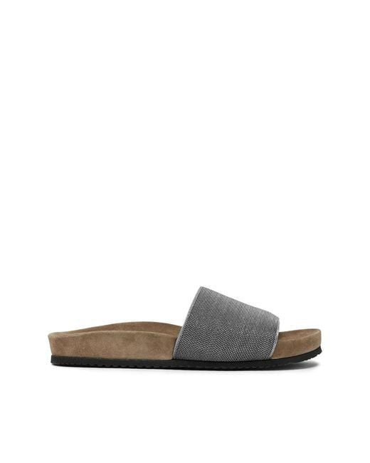 Brunello Cucinelli Gray Sliders