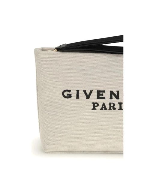 Givenchy Canvas Pochette Met Leren Band in het White