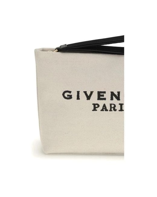 Givenchy Canvas Pochette Met Leren Band in het White