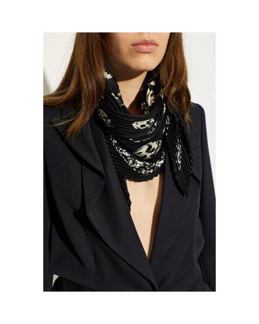 McQueen Black Silky Scarves