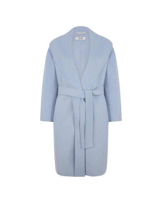 Max Mara Belted Coats in het Blue