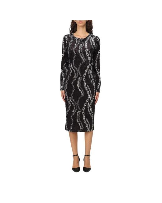 Versace Jeans Couture Black Schickes Schwarzes Kleid Mit Eleganter Gestaltung