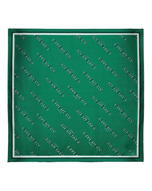 Givenchy Green Silky Scarves