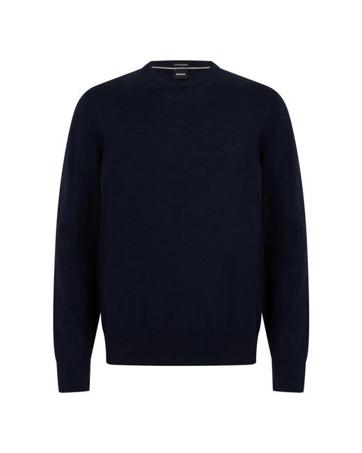 Boss Blue Round-Neck Knitwear for men