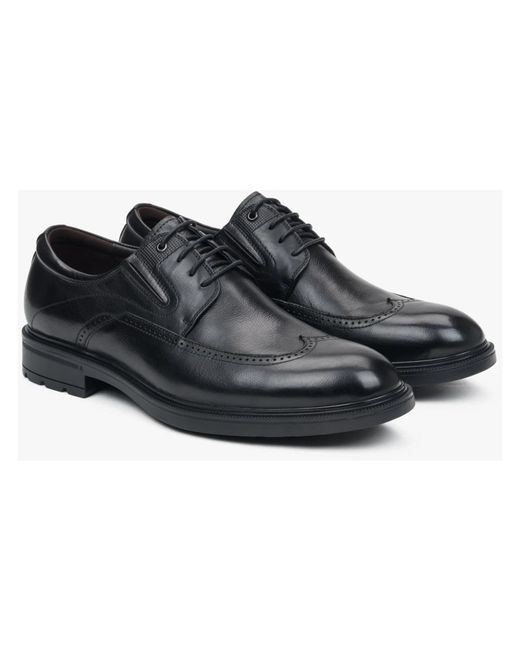 ESTRO Brogues aus echtem leder in schwarz in Black für Herren