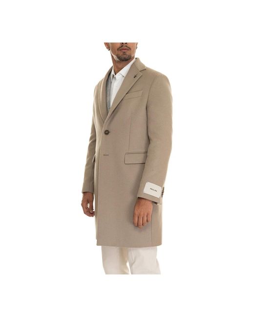 Single-Breasted Coats di Paoloni in Brown da Uomo