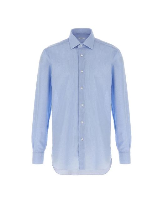 Barba Napoli Blue Formal Shirts for men