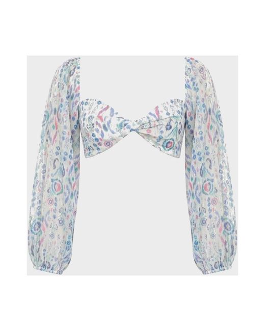 Long Sleeve Tops Rococo Sand de color Blue