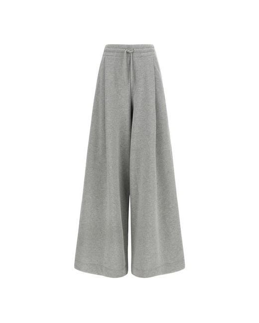 Dries Van Noten Gray Wide Trousers